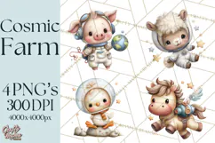 Astronaut Farm Animals PNG Clipart, Space Clip Art Product Image 1