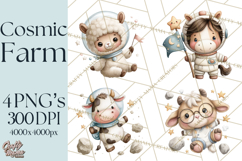 Astronaut Farm Animals PNG Clipart, Space Clip Art Product Image 1