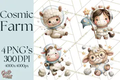 Astronaut Farm Animals PNG Clipart, Space Clip Art Product Image 1