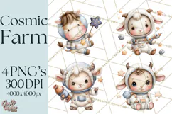 Astronaut Farm Animals PNG Clipart, Space Clip Art Product Image 1