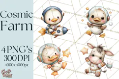 Astronaut Farm Animals PNG Clipart, Space Clip Art Product Image 1