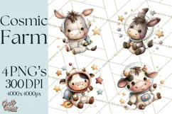 Astronaut Farm Animals PNG Clipart, Space Clip Art Product Image 1