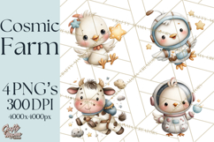 Astronaut Farm Animals PNG Clipart, Space Clip Art Product Image 1