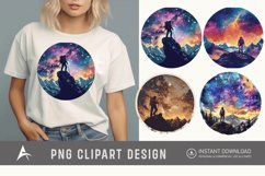 Watercolor Cosmic Hiking Clipart Product Image 1