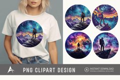 Watercolor Cosmic Hiking Clipart Product Image 1