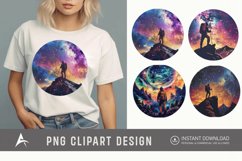 Watercolor Cosmic Hiking Clipart Product Image 1