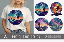 Watercolor Cosmic Hiking Clipart Product Image 1