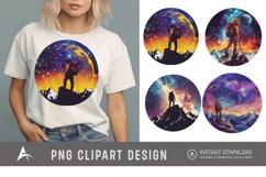 Watercolor Cosmic Hiking Clipart Product Image 1
