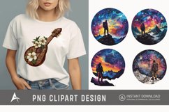 Watercolor Cosmic Hiking Clipart Product Image 1