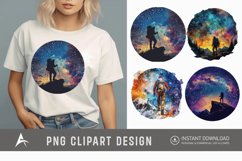 Watercolor Cosmic Hiking Clipart Product Image 1