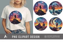 Watercolor Cosmic Hiking Clipart Product Image 1