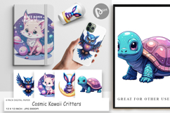 Digital Paper Cosmic Kawaii Critters Product Image 1