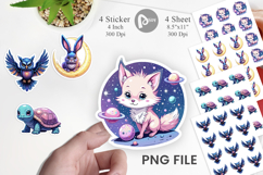 Cosmic Kawaii Critters Sticker Product Image 1
