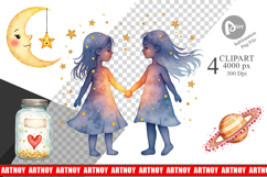 Cosmic Love Valentine Clipart Product Image 1