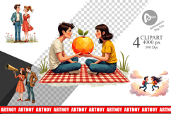 Cosmic Lovers Romance Clipart Product Image 1