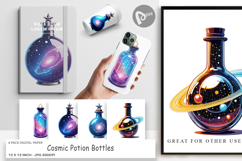 Digital Paper Cosmic Potion Bottles Product Image 1