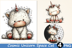 Cosmic Unicorn Space Cat Clipart Product Image 1