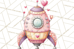 Little Astronauts Clipart PNG, Cosmic Valentine Clip Art Product Image 3