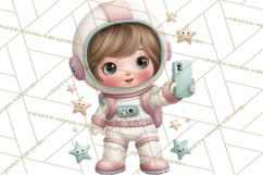 Little Astronauts Clipart PNG, Cosmic Valentine Clip Art Product Image 3