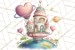 Little Astronauts Clipart PNG, Cosmic Valentine Clip Art Product Image 4
