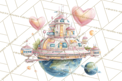 Little Astronauts Clipart PNG, Cosmic Valentine Clip Art Product Image 3