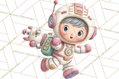 Little Astronauts Clipart PNG, Cosmic Valentine Clip Art Product Image 2