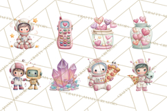 Little Astronauts Clipart PNG, Cosmic Valentine Clip Art Product Image 8
