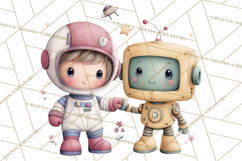 Little Astronauts Clipart PNG, Cosmic Valentine Clip Art Product Image 2