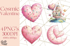 Little Astronauts Clipart PNG, Cosmic Valentine Clip Art Product Image 1