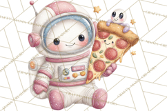 Little Astronauts Clipart PNG, Cosmic Valentine Clip Art Product Image 4