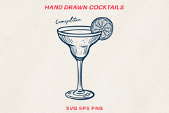 Hand Drawn Cocktail BUNDLE Line Art SVG | Vintage Drink PNG Product Image 10