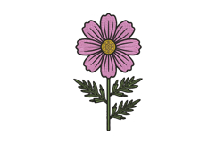 Cosmos Flowers Embroidery Design Product Image 1
