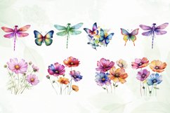 Cosmos Flowers Sublimation Clipart Product Image 2