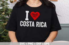 Costa Rica PNG, I love Costa Rica PNG for print-on-demand Product Image 1