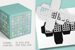 Cottage Checks Pattern Cuttable Cube Gift Box SVG Template