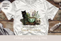 Witch’s Breakfast Tea &amp; Trouble Shirt | Witch Core PNG Product Image 1