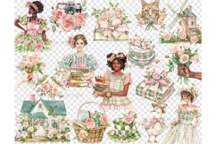 Cottage Core Clipart Bundle, Farmhouse PNG Set, GlamArtZhanna, Rose Garden Clipart PNG, Summer Clipart Set, Farmhouse Clipart Bundle, Country Clipart PNG, Black Girl Clipart PNG Bundle, Garden Clipart Bundle, Book Lover Clipart