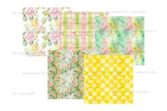 Cottage Core Digital Paper, Country Pattern, GlamArtZhanna, Checkered Paper, Plaid Seamless Pattern Set, Farmhouse Paper, Plaid Digital Paper, Cottagecore Pattern, Roses Digital Paper, Summer Paper Bundle