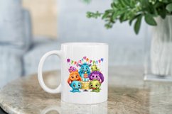 Cute Monsters on Birthday Clipart Bundle - 16 Designs Product Image 9