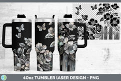 GorgeousCottage Flowers Laser 40oz Tumbler design.
