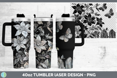 GorgeousCottage Flowers Laser 40oz Tumbler design.