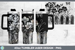 GorgeousCottage Flowers Laser 40oz Tumbler design.