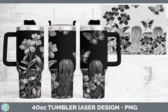 GorgeousCottage Flowers Laser 40oz Tumbler design.