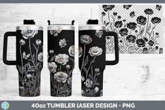 GorgeousCottage Flowers Laser 40oz Tumbler design.