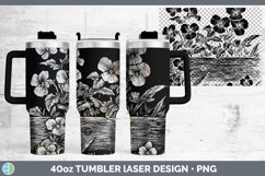 GorgeousCottage Flowers Laser 40oz Tumbler design.