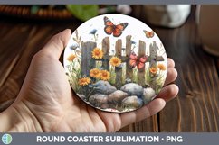 GorgeousCottage Garden Round Coaster design.