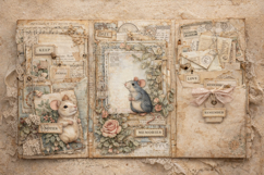 Cottage Garden Mouse Junk Journal Pages Product Image 3