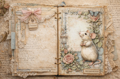 Cottage Garden Mouse Junk Journal Pages Product Image 2