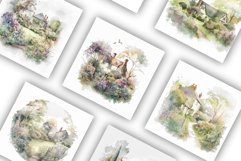 Cottage Garden Scenes | Watercolour Clipart JPG Product Image 2