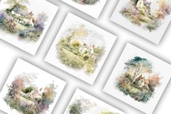 Cottage Garden Scenes | Watercolour Clipart JPG Product Image 3